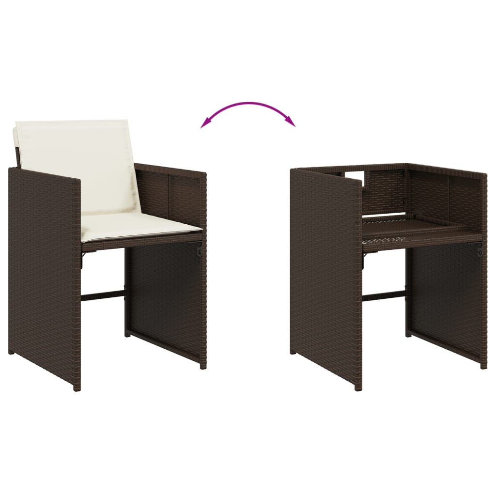 15 részes barna polyrattan kerti ülőgarnitúra párnákkal