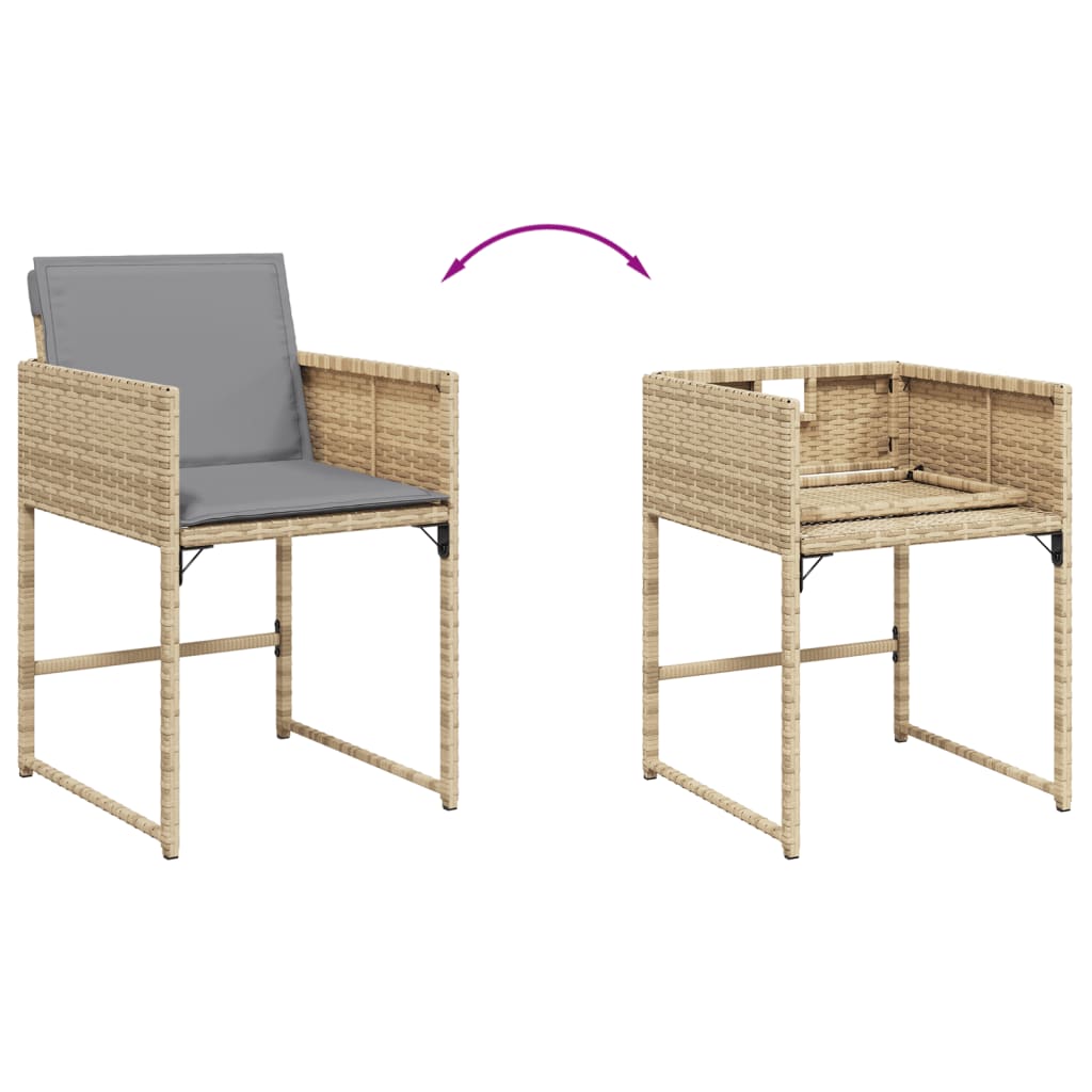 11részes vegyes bézs polyrattan kerti étkezőgarnitúra párnákkal 11részes vegyes bézs polyrattan kerti étkezőgarnitúra párnákkal