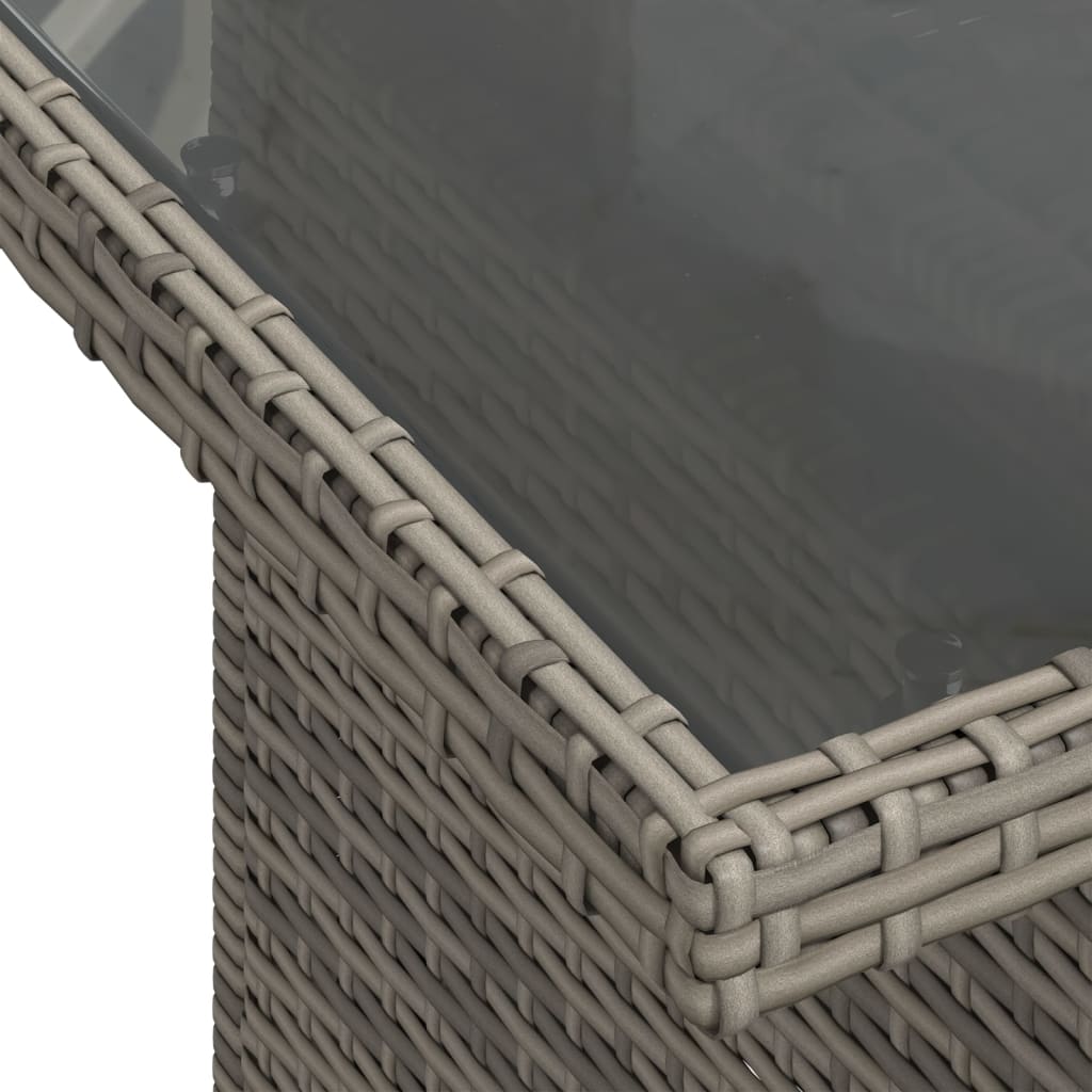 8 részes szürke polyrattan kerti ülőgarnitúra párnákkal