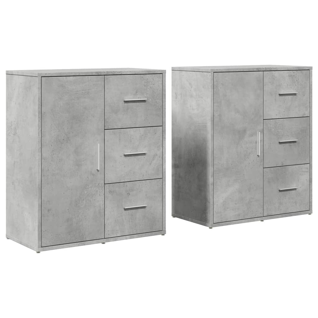 2 db betonszürke szerelt fa tálalószekrény 60 x 31 x 70 cm