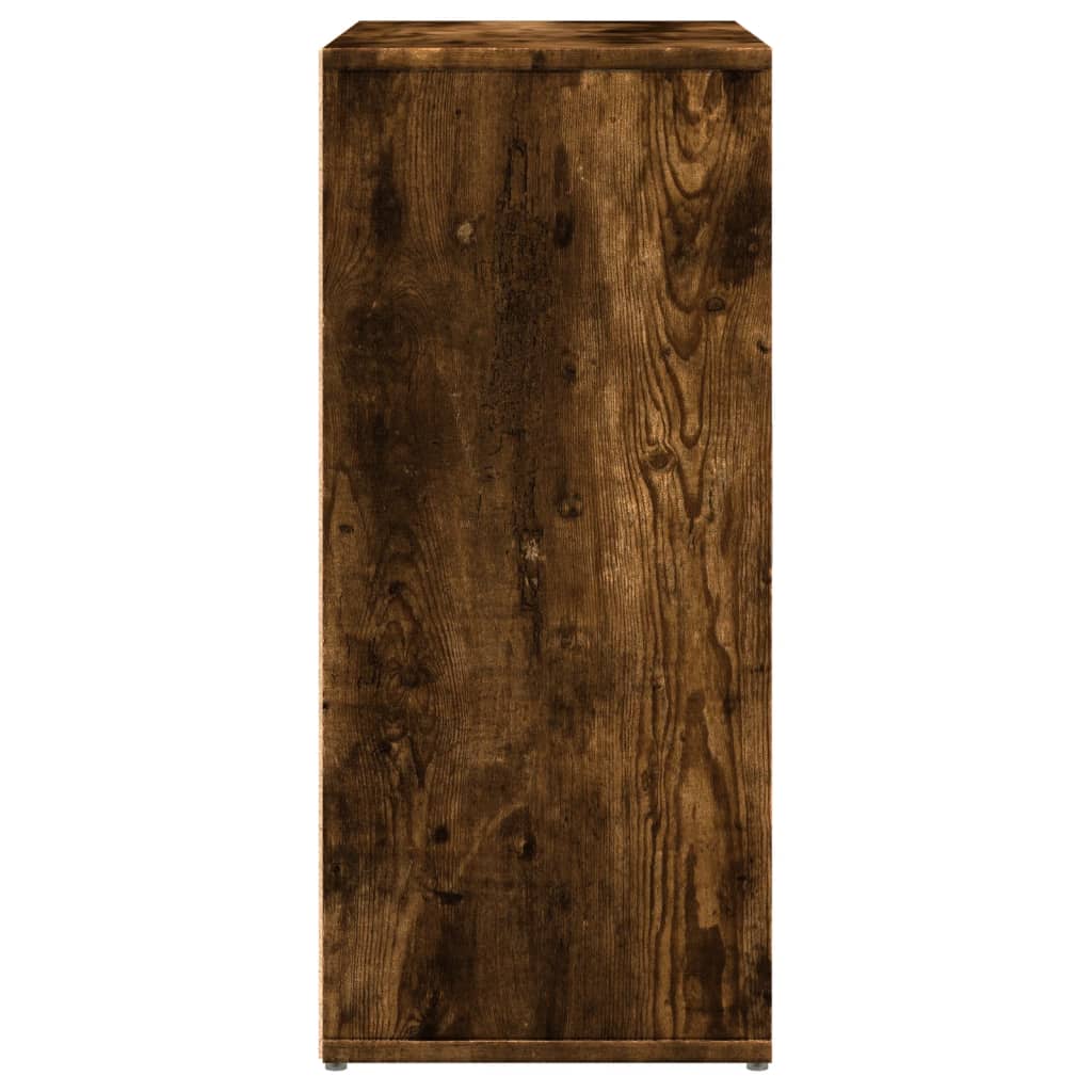 2 db füstös tölgy színű szerelt fa tálalószekrény 60x31x70 cm