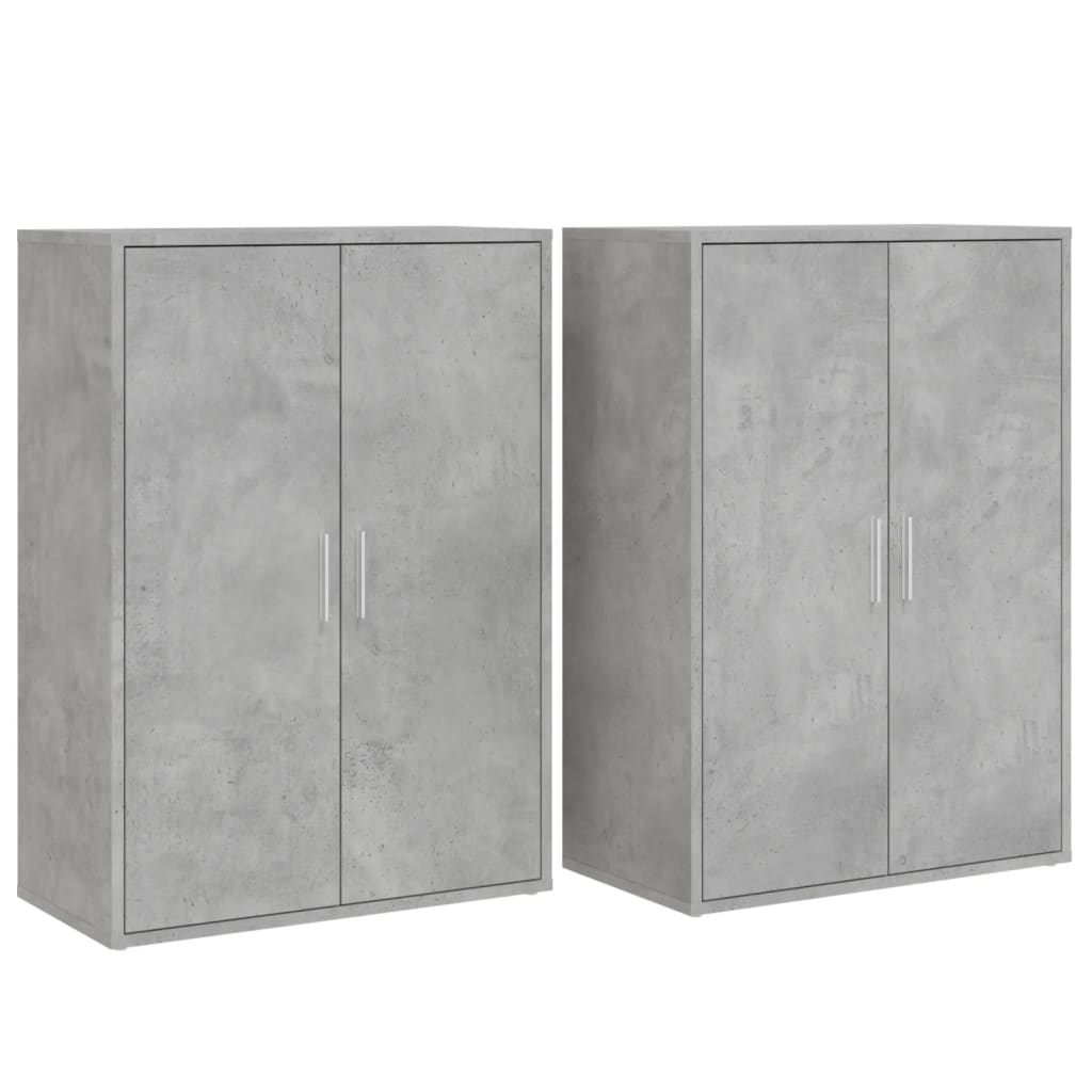2 db betonszürke szerelt fa tálalószekrény 60 x 31 x 84 cm 2 db betonszürke szerelt fa tálalószekrény 60 x 31 x 84 cm