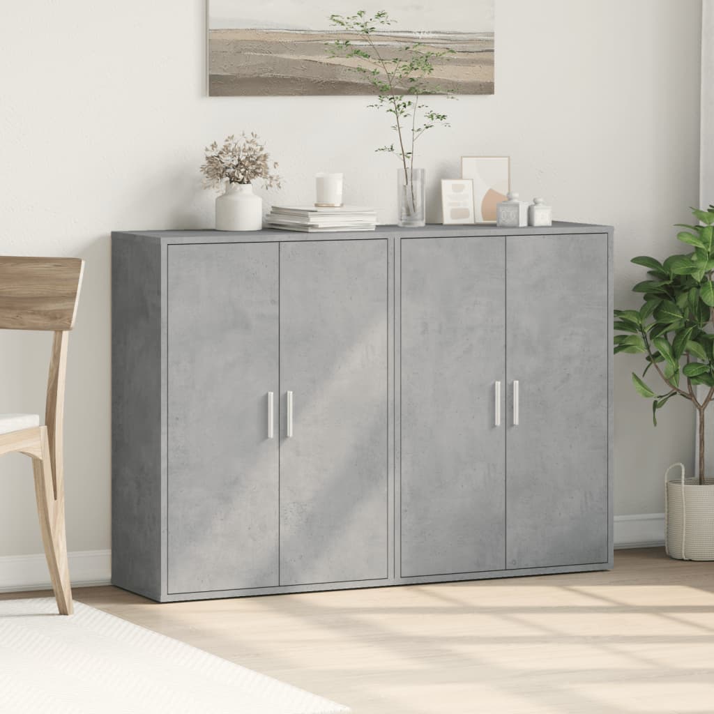 2 db betonszürke szerelt fa tálalószekrény 60 x 31 x 84 cm 2 db betonszürke szerelt fa tálalószekrény 60 x 31 x 84 cm