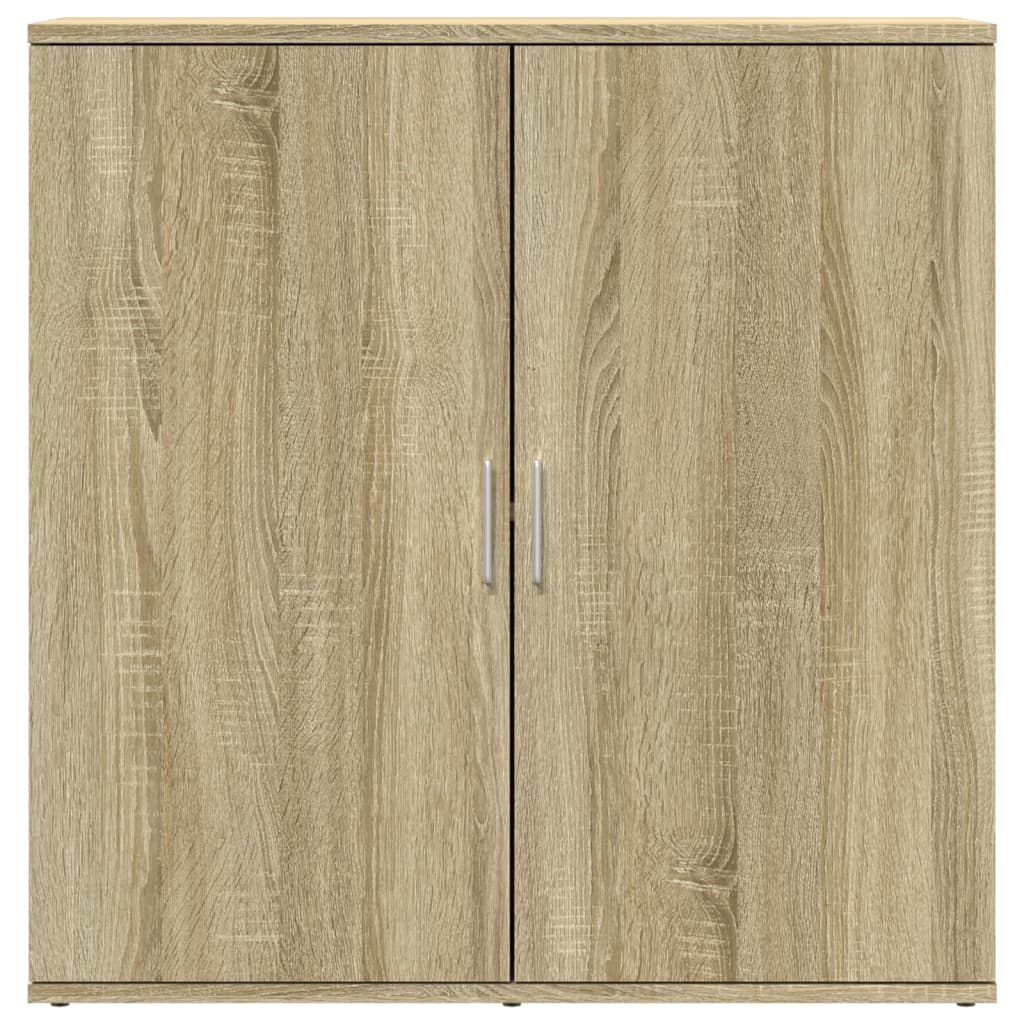 2 db sonoma tölgy színű szerelt fa tálalóasztal 79 x 38 x 80 cm