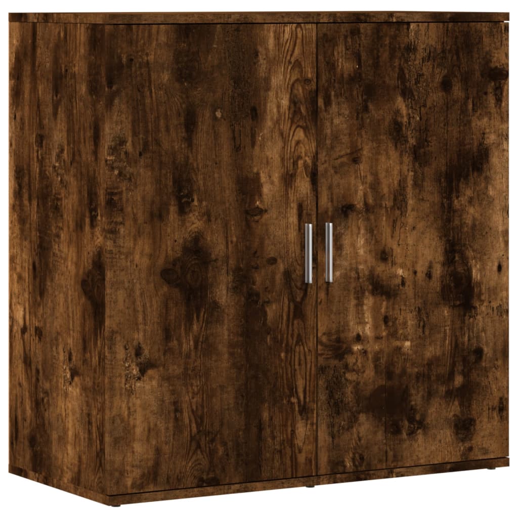 2 db füstös tölgy színű szerelt fa tálalószekrény 79x38x80 cm