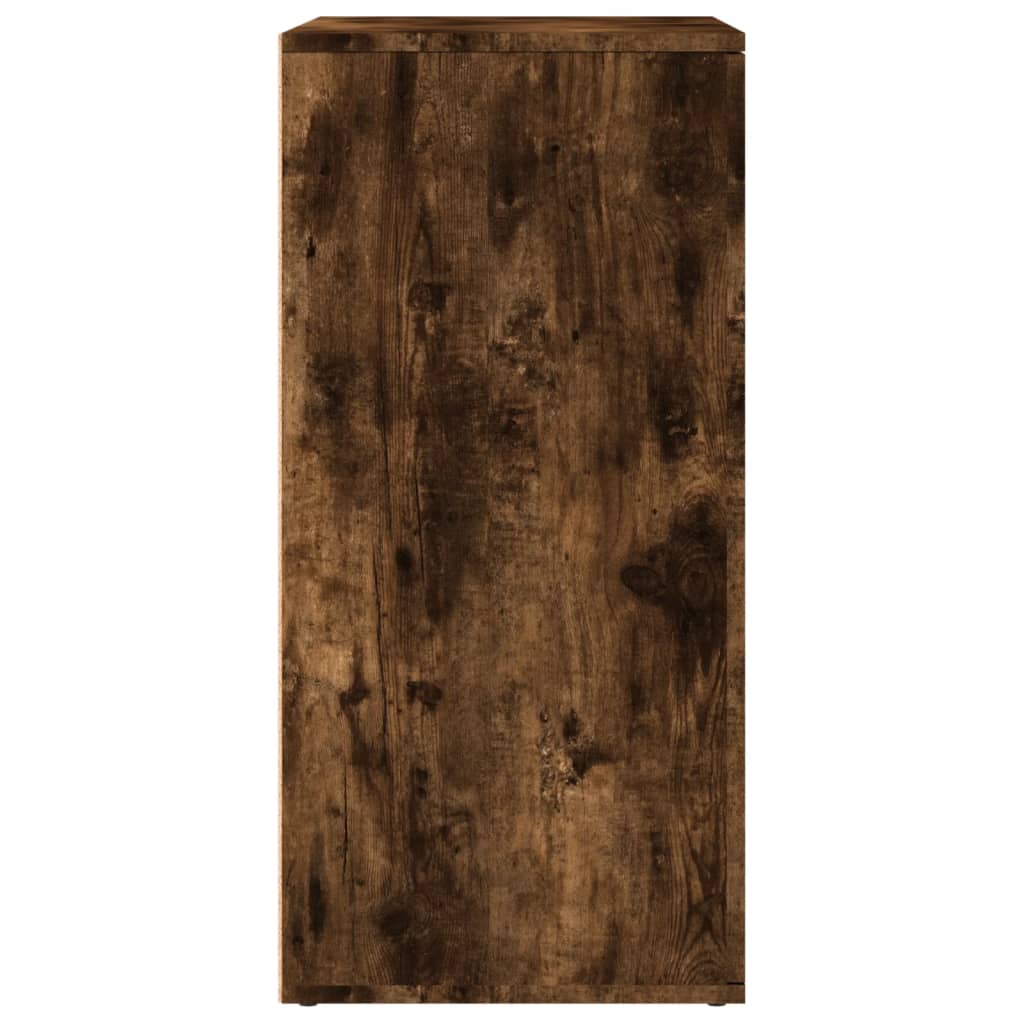 2 db füstös tölgy színű szerelt fa tálalószekrény 79x38x80 cm