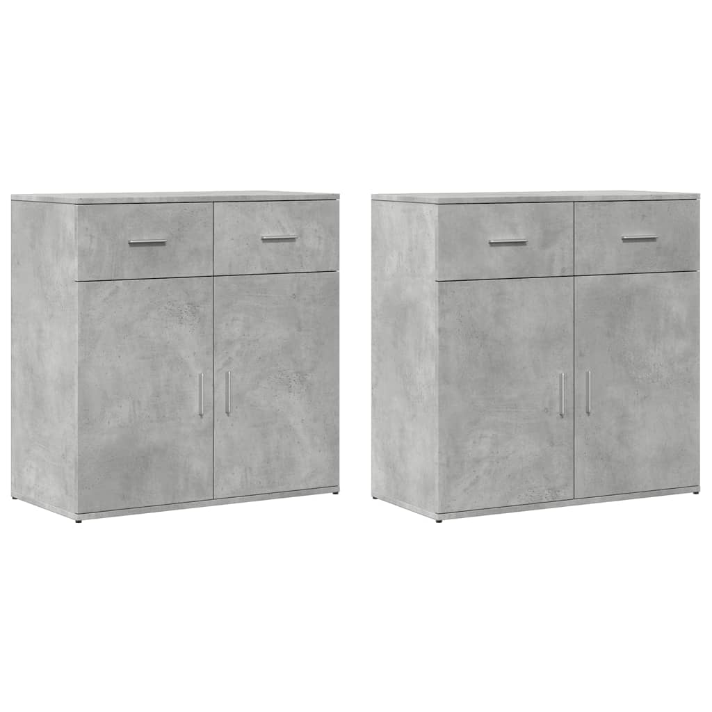 2 db betonszürke szerelt fa tálalószekrény 79 x 38 x 80 cm
