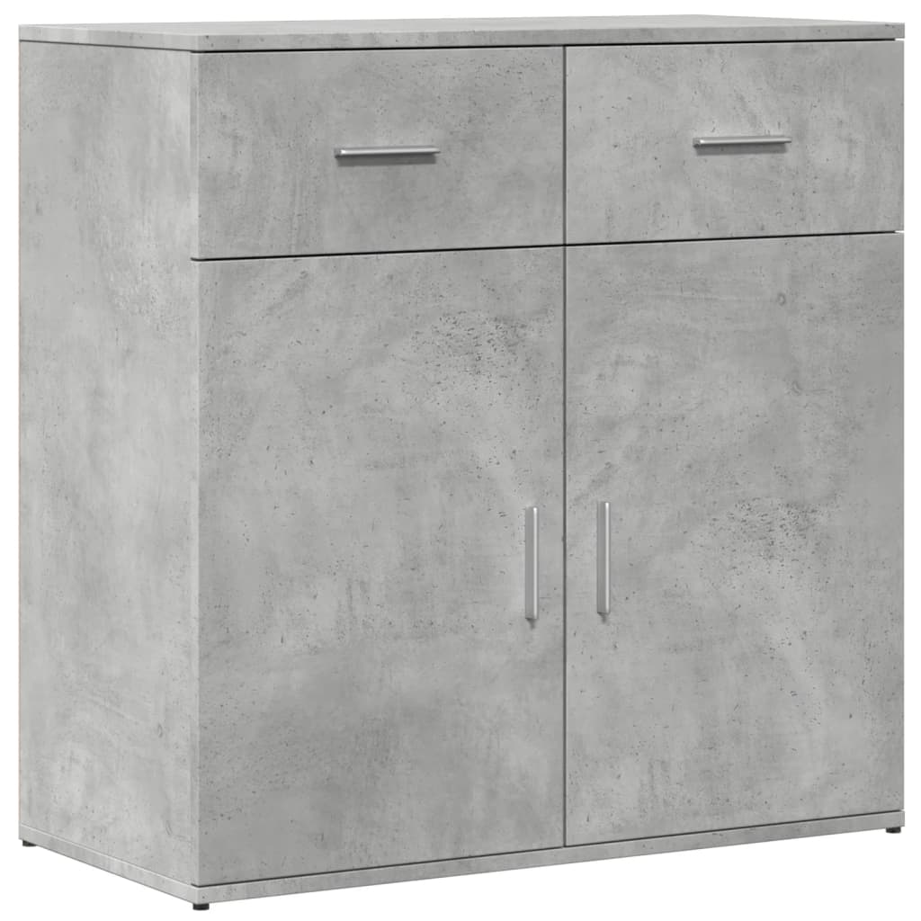 2 db betonszürke szerelt fa tálalószekrény 79 x 38 x 80 cm