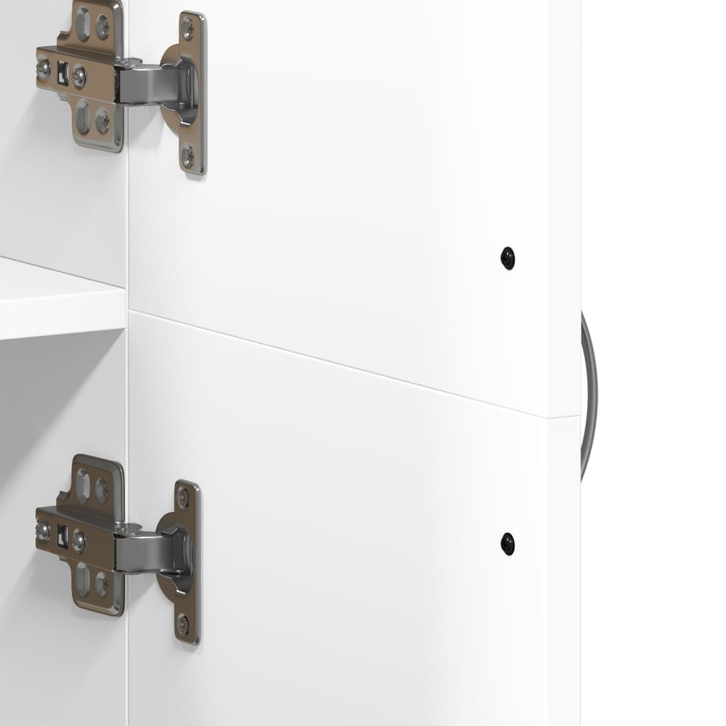 Fehér szerelt fa irattartó szekrény 60 x 32 x 153 cm