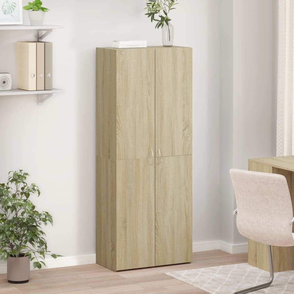 Sonoma tölgy színű szerelt fa irattartó szekrény 60x32x153 cm