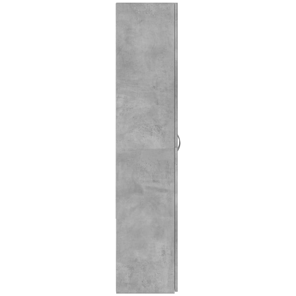 Betonszürke szerelt fa irattartó szekrény 60 x 32 x 153 cm