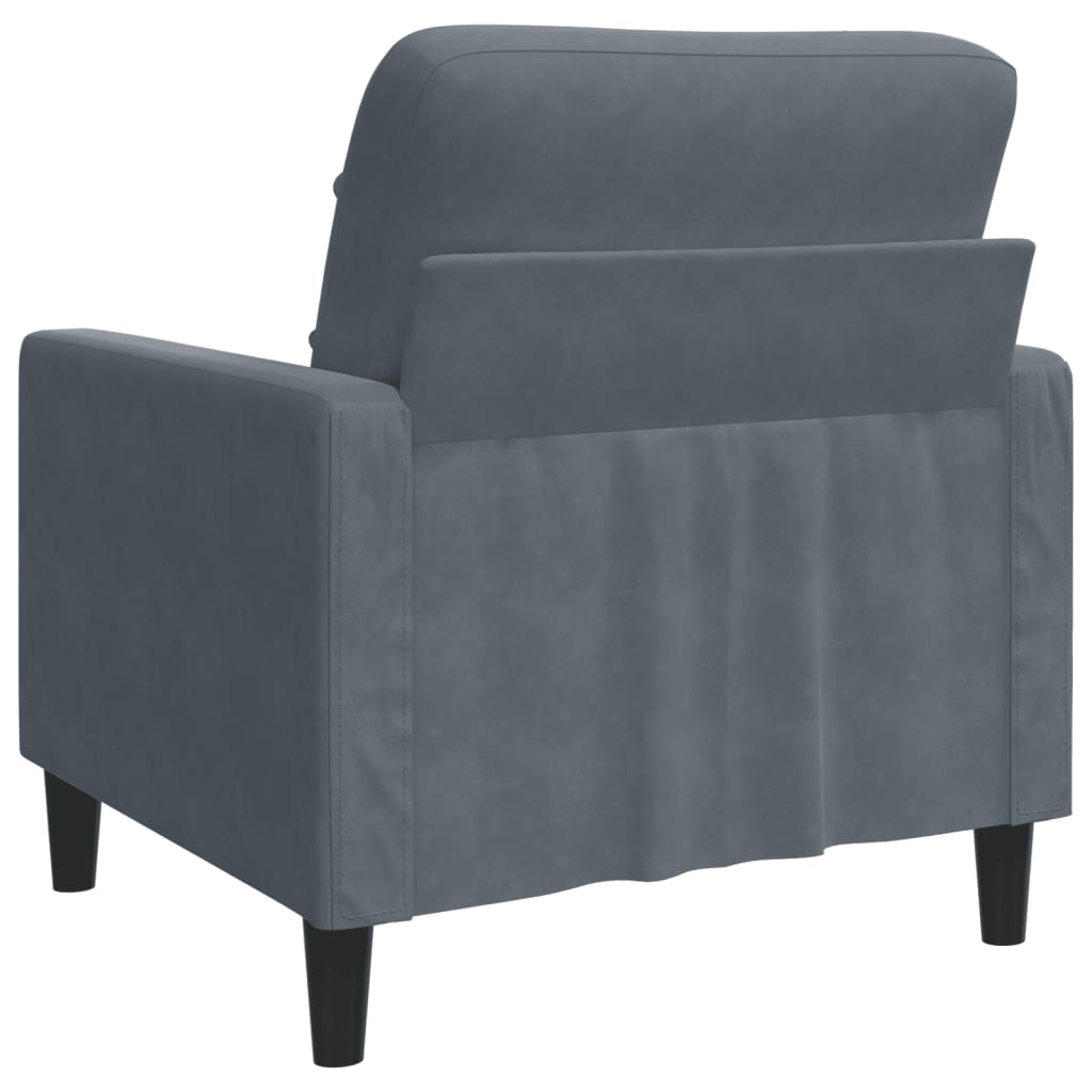 Sötétszürke bársony kanapéfotel 60 cm Sötétszürke bársony kanapéfotel 60 cm
