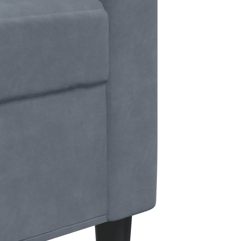 Sötétszürke bársony kanapéfotel 60 cm Sötétszürke bársony kanapéfotel 60 cm