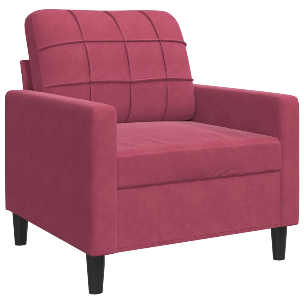 Bordó bársony kanapéfotel 60 cm Bordó bársony kanapéfotel 60 cm