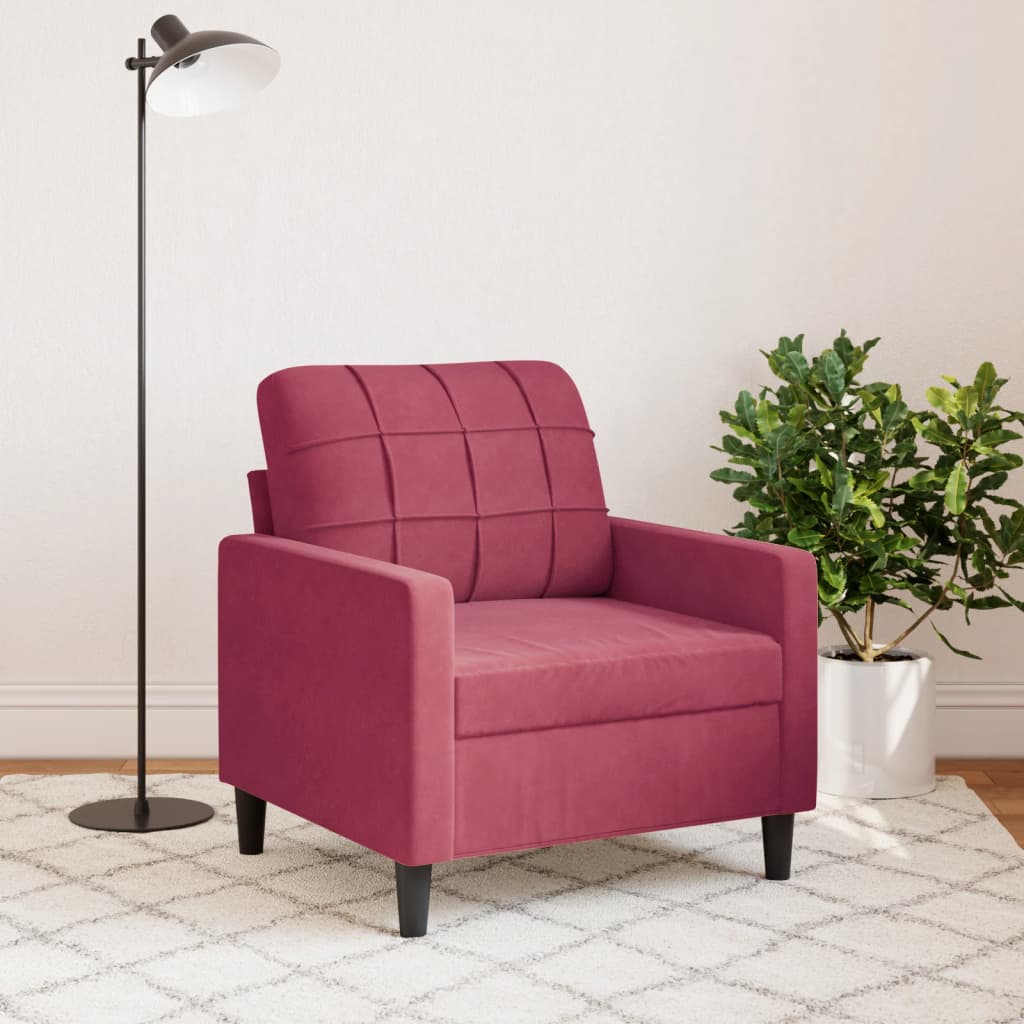 Bordó bársony kanapéfotel 60 cm Bordó bársony kanapéfotel 60 cm