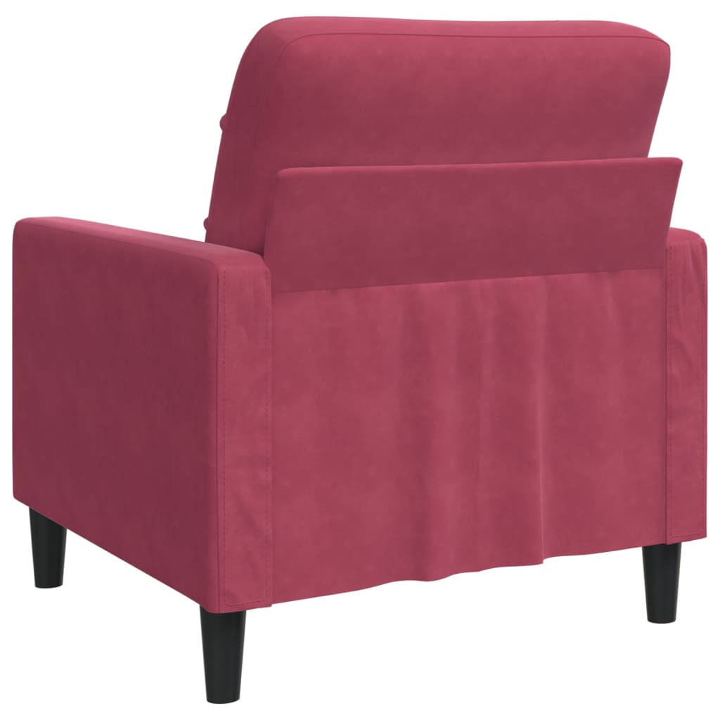 Bordó bársony kanapéfotel 60 cm Bordó bársony kanapéfotel 60 cm