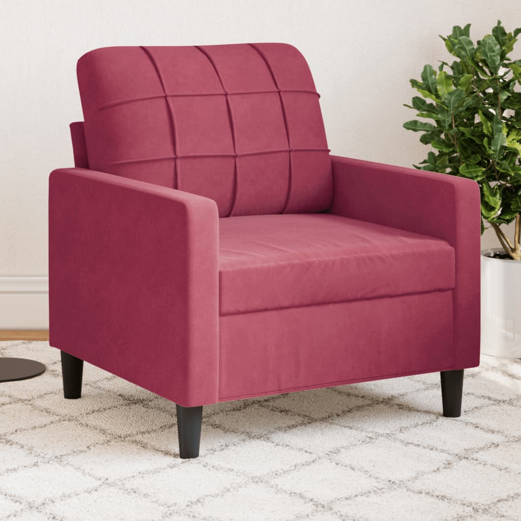Bordó bársony kanapéfotel 60 cm Bordó bársony kanapéfotel 60 cm