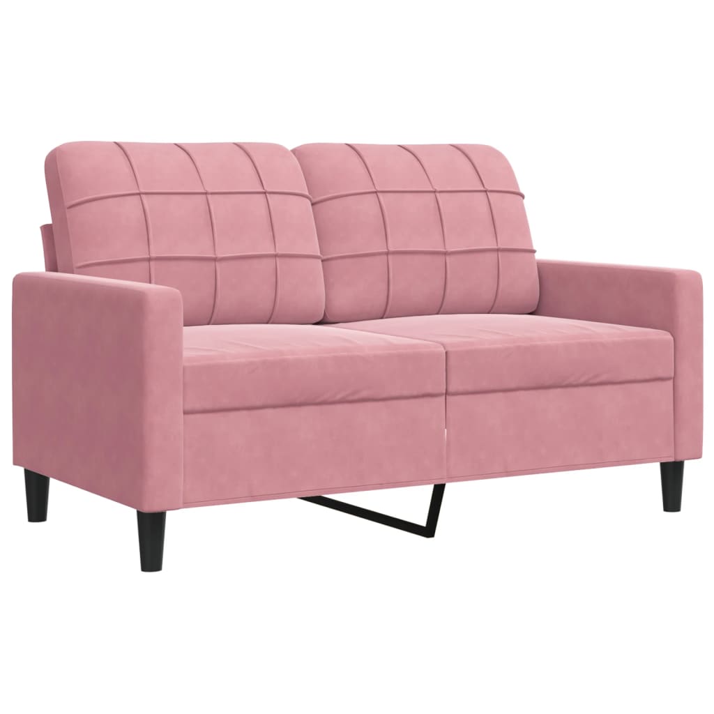 Kétszemélyes rózsaszín bársony kanapé 120 cm Kétszemélyes rózsaszín bársony kanapé 120 cm