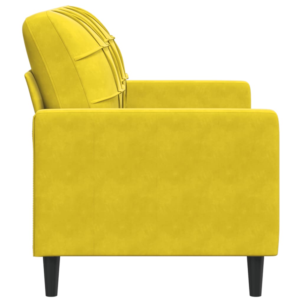 Kétszemélyes sárga bársony kanapé 120 cm