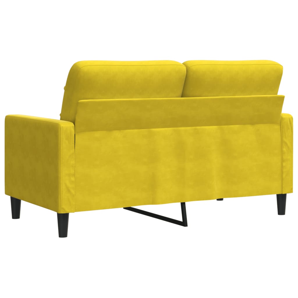 Kétszemélyes sárga bársony kanapé 120 cm