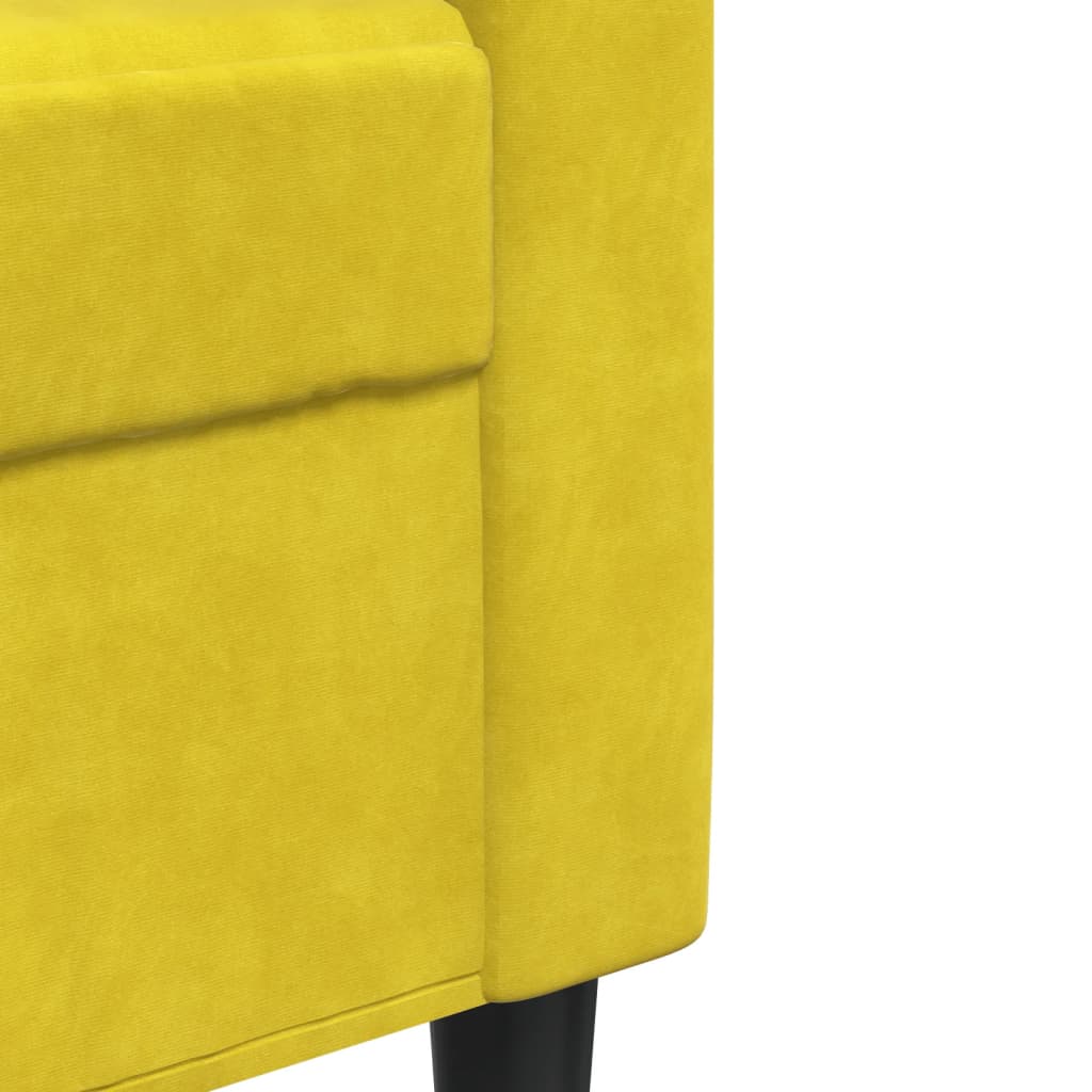 Kétszemélyes sárga bársony kanapé 120 cm