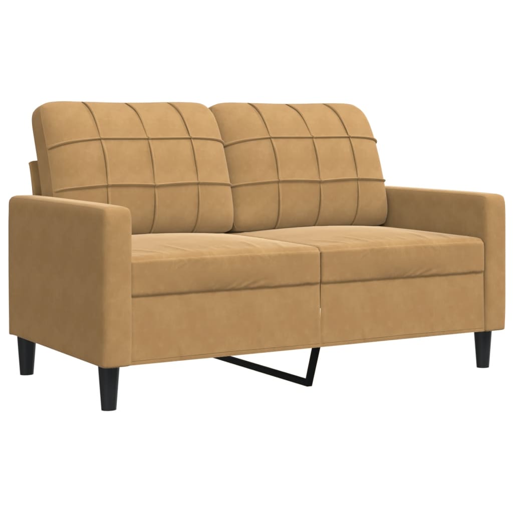 Kétszemélyes barna bársony kanapé 120 cm Kétszemélyes barna bársony kanapé 120 cm