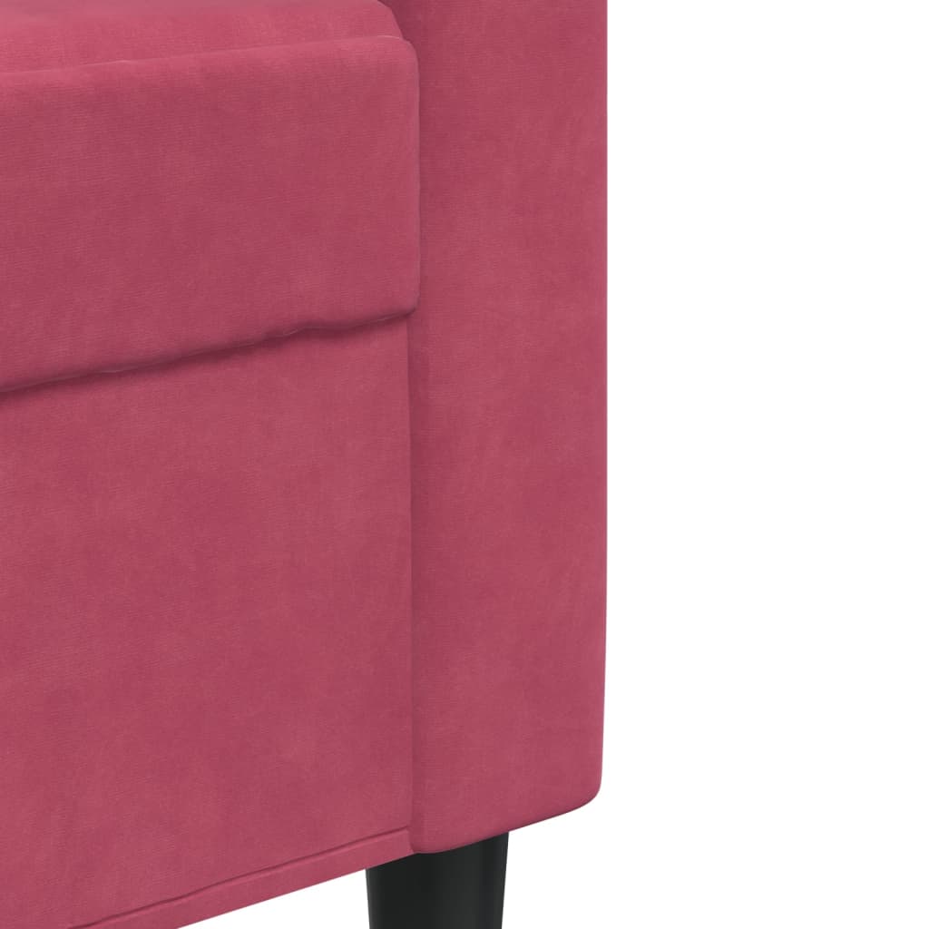 Kétszemélyes bordó bársony kanapé 140 cm Kétszemélyes bordó bársony kanapé 140 cm
