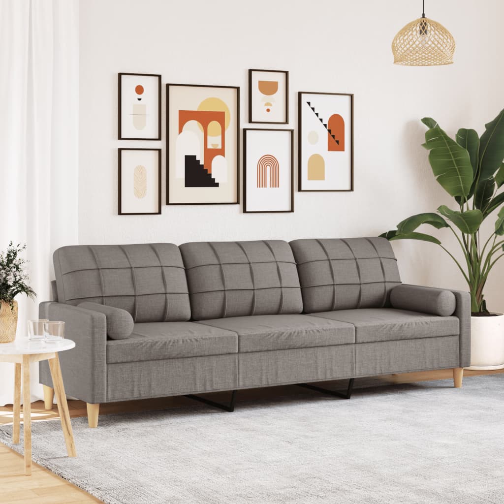 3 személyes tópszínű szövetkanapé díszpárnákkal 210 cm 3 személyes tópszínű szövetkanapé díszpárnákkal 210 cm