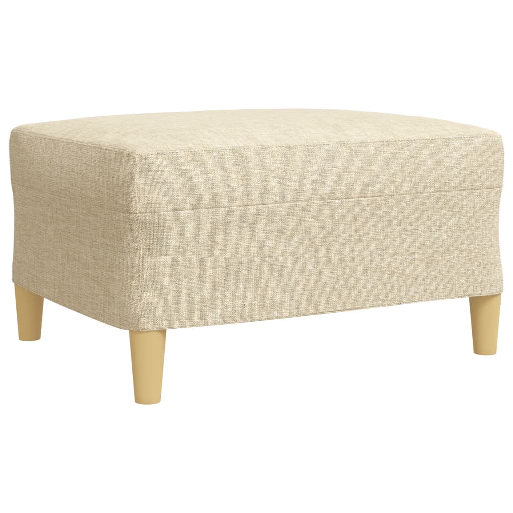 4 részes krémszínű szövet ülőgarnitúra lábtartóval/párnával