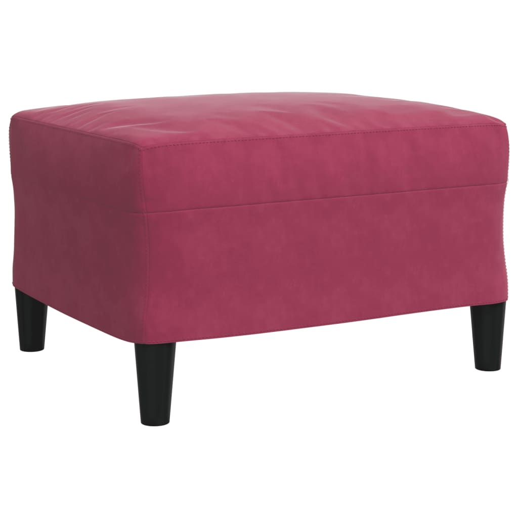 3 részes bordó bársony ülőgarnitúra párnákkal