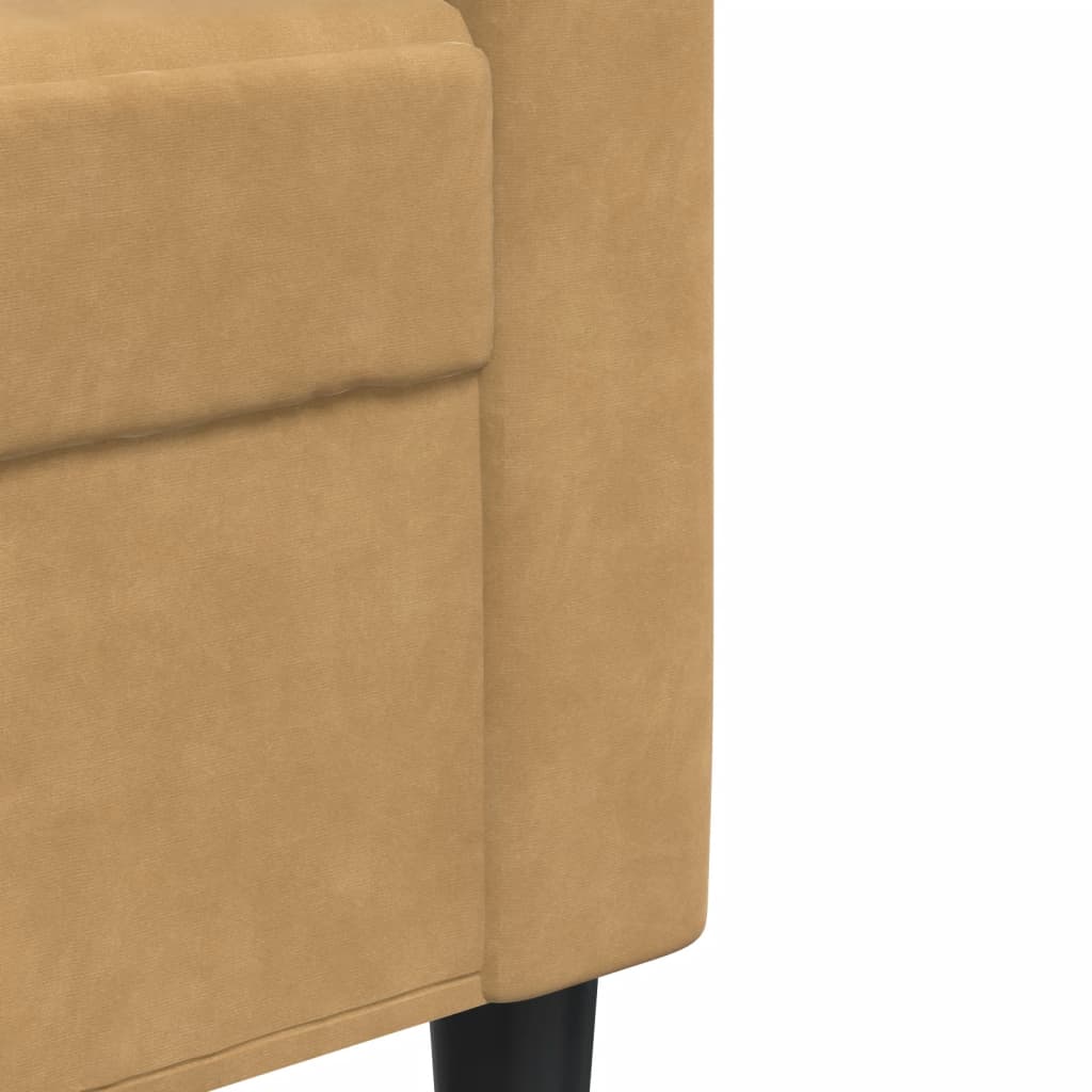 3 részes barna bársony ülőgarnitúra párnákkal