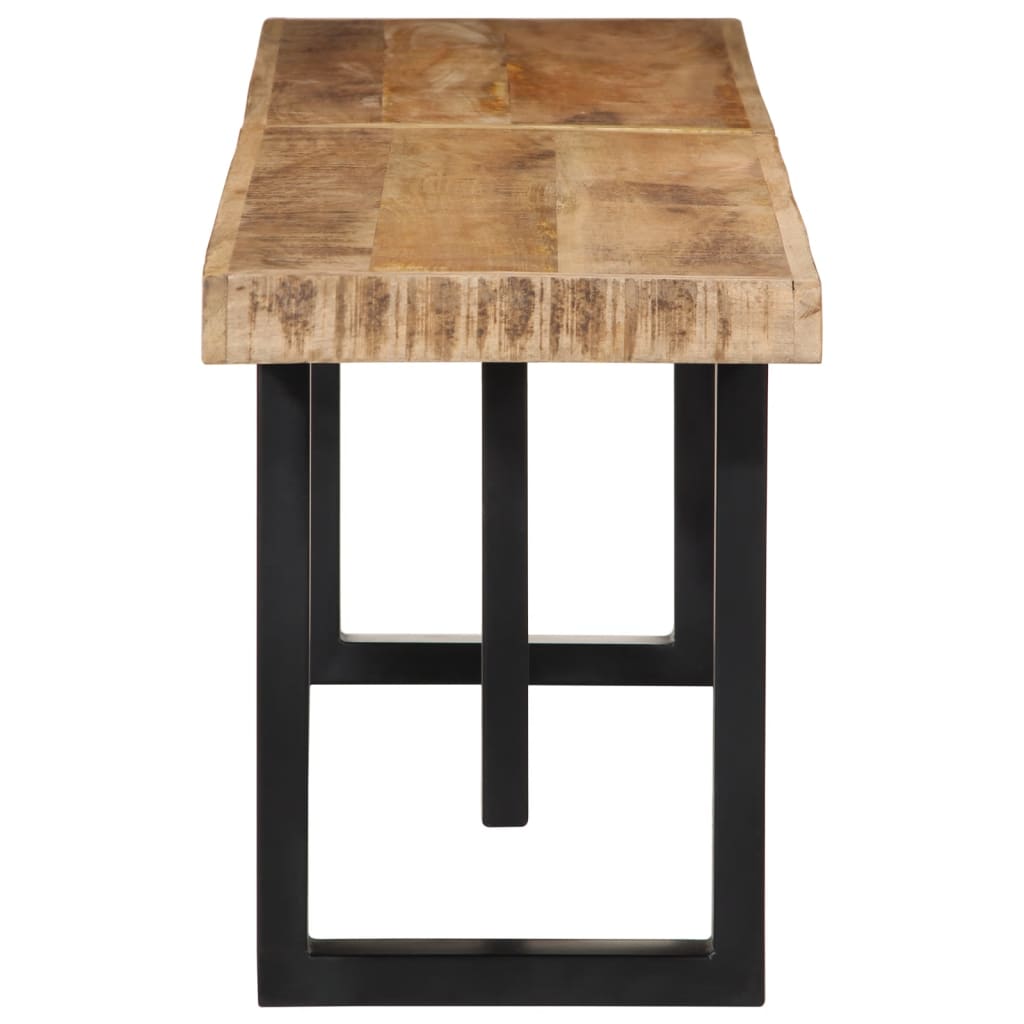 Tömör nyers mangófa és acél pad 160 cm