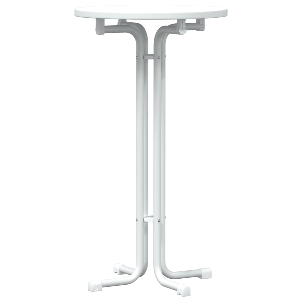 Fehér étkezőasztal szerelt fa és acél ø60x110 cm