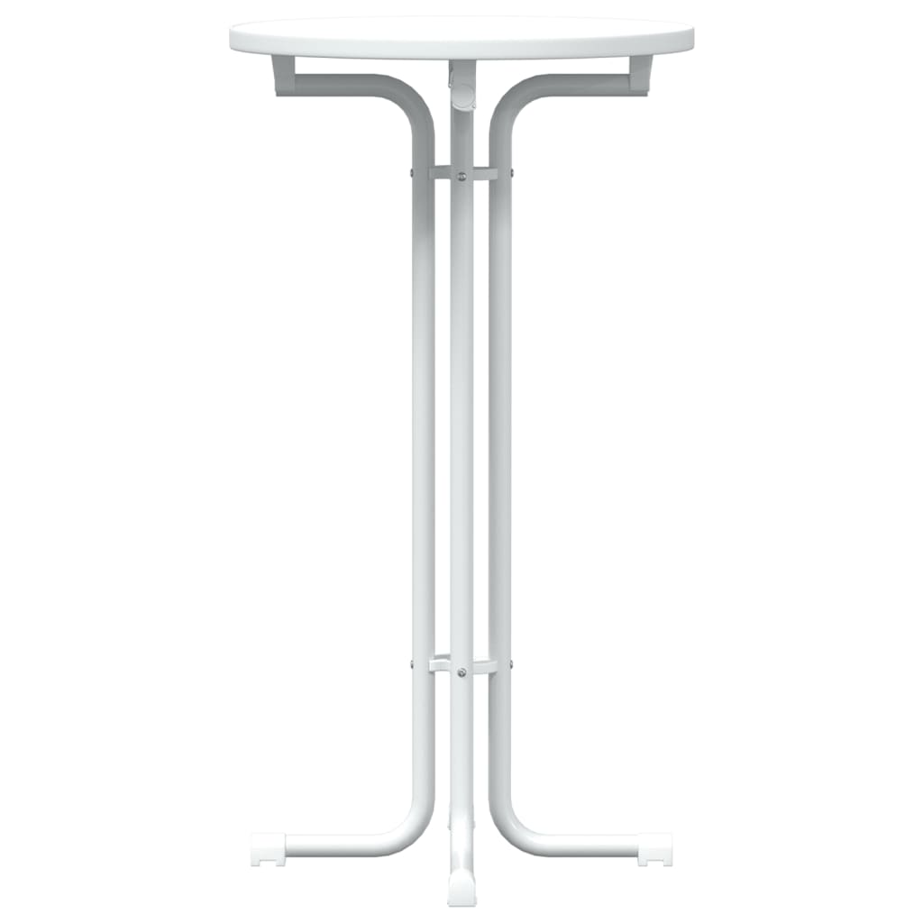 Fehér étkezőasztal szerelt fa és acél ø60x110 cm