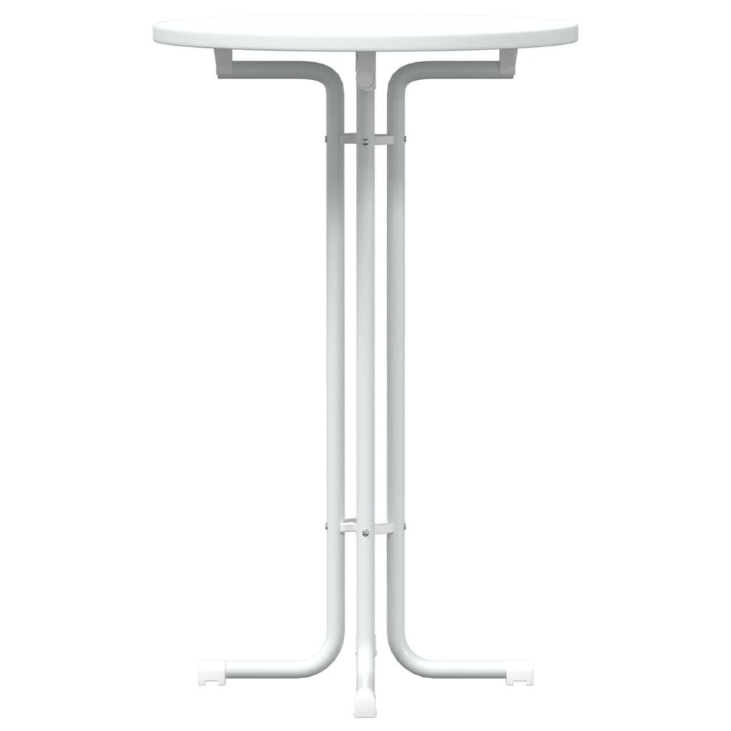 Fehér étkezőasztal szerelt fa és acél ø70x110 cm