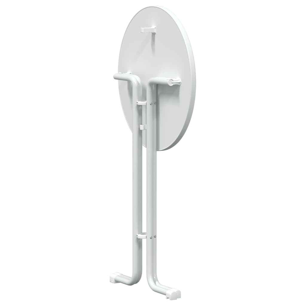 Fehér étkezőasztal szerelt fa és acél ø70x110 cm