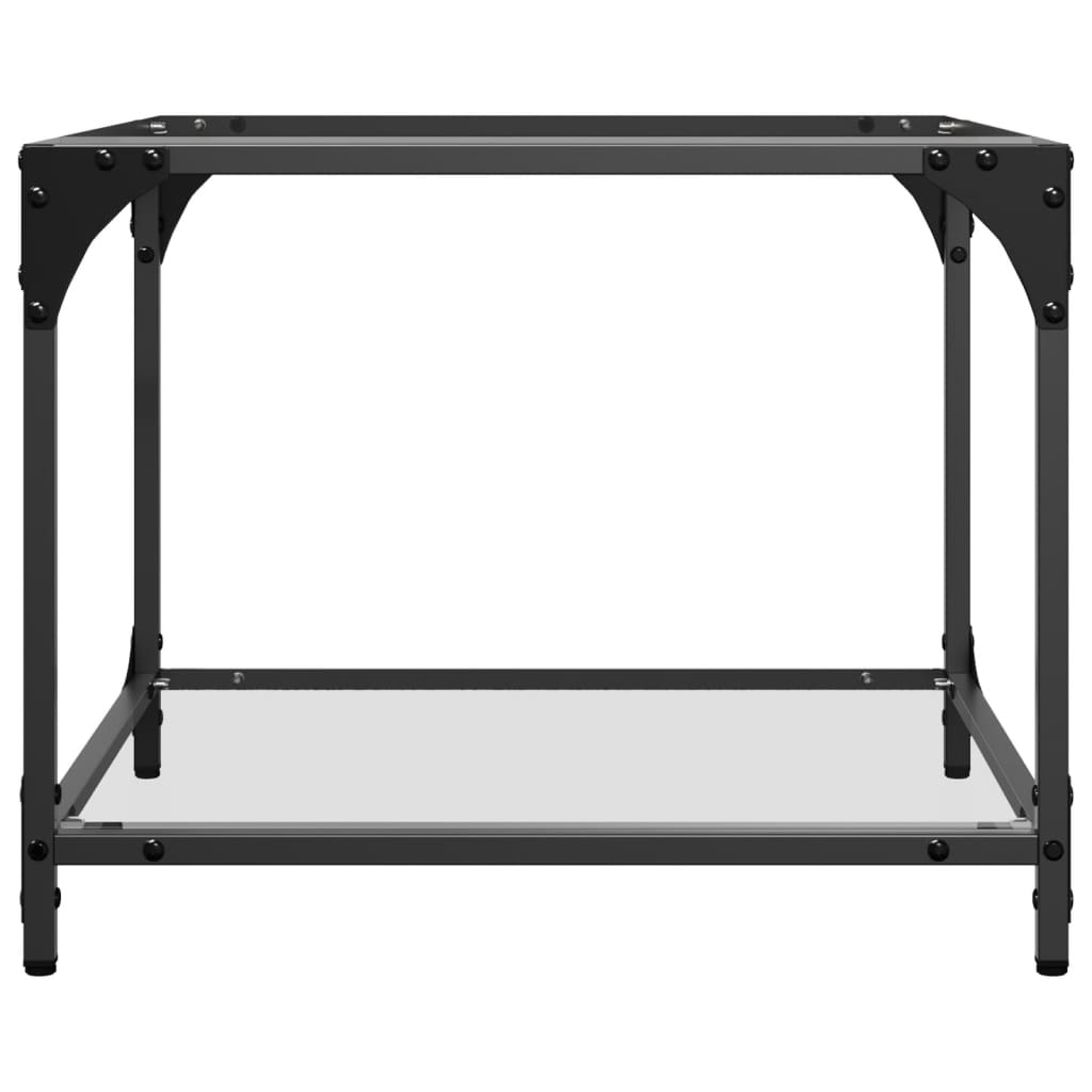 2 db acél dohányzóasztal átlátszó üveglappal 50 x 50 x 40 cm