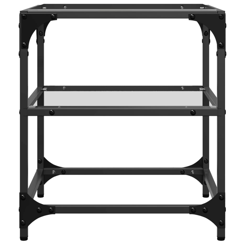 2 db acél dohányzóasztal átlátszó üveglappal 40 x 40 x 45 cm