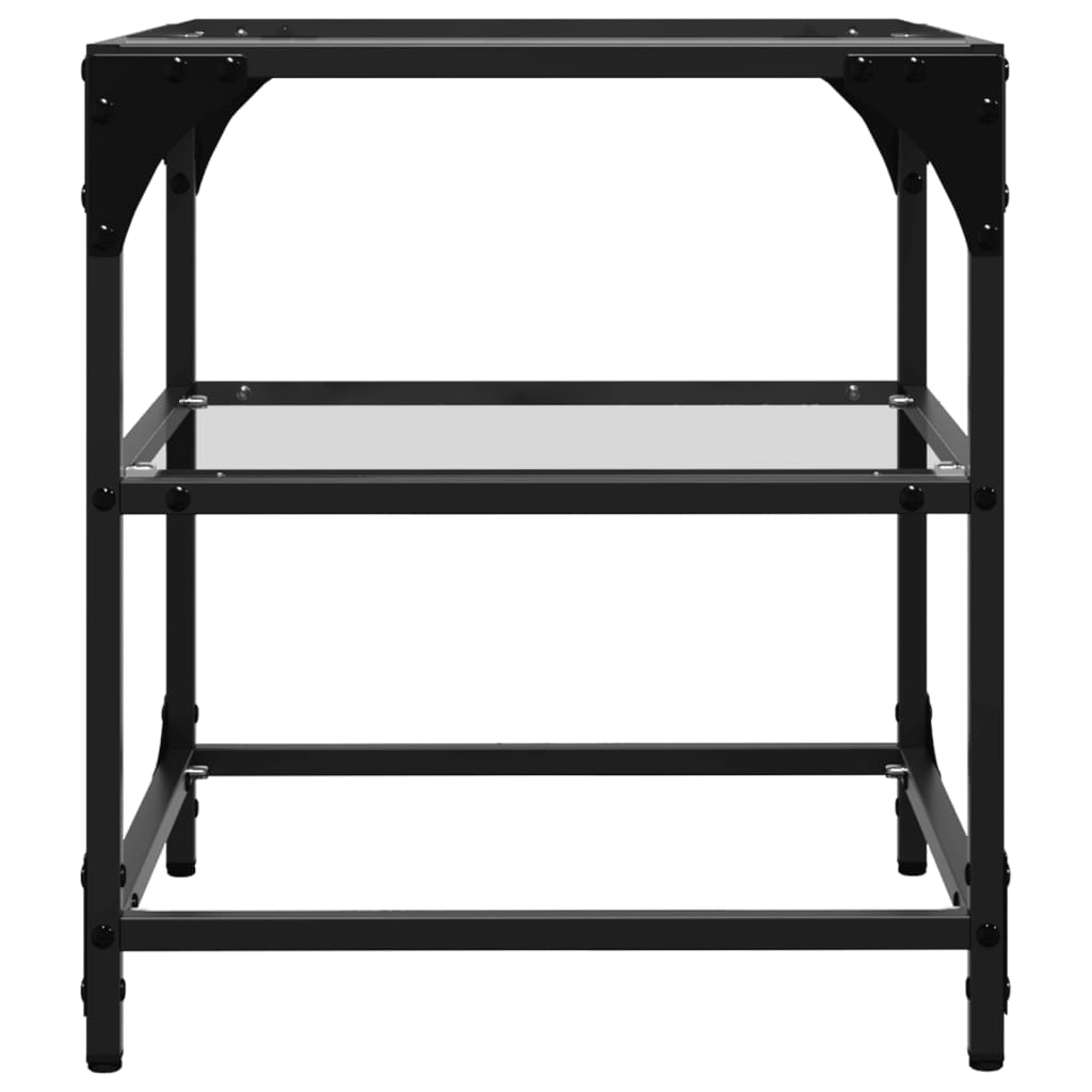 2 db acél dohányzóasztal átlátszó üveglappal 40 x 40 x 45 cm