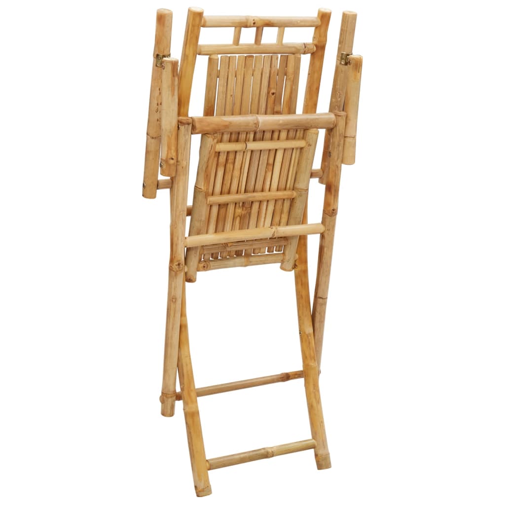 2 db összecsukható bambusz kerti szék 53 x 66 x 99 cm