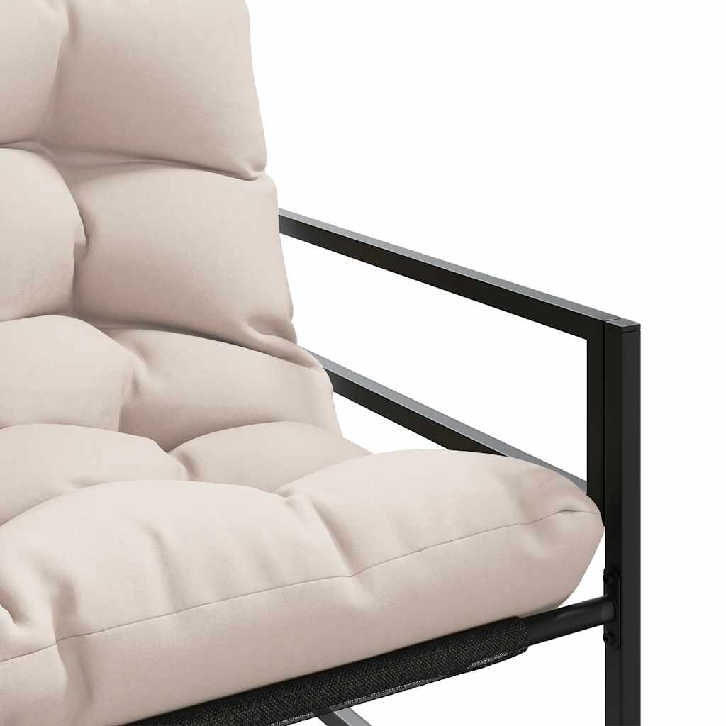 Tópszínű acél kerti pad párnával 113 cm