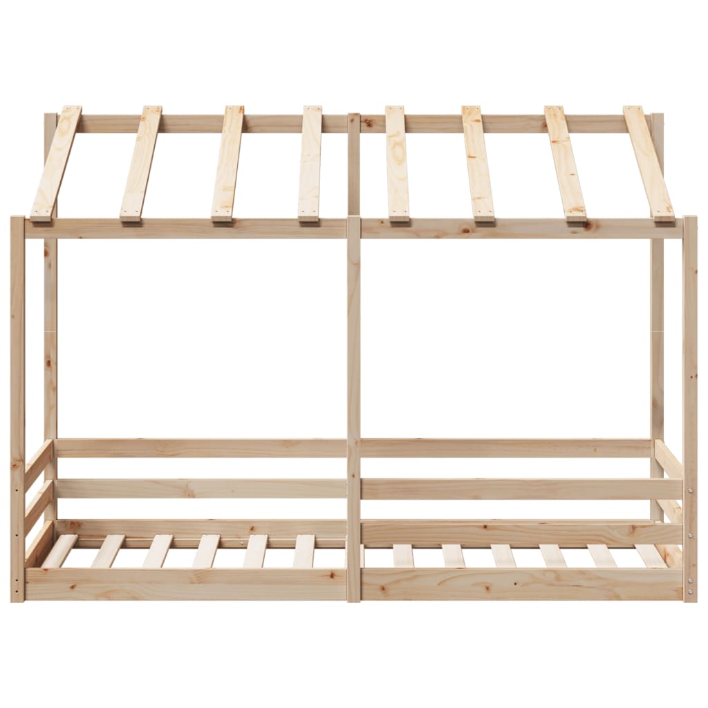 Tömör fenyőfa gyerekágy tetővel 75 x 190 cm