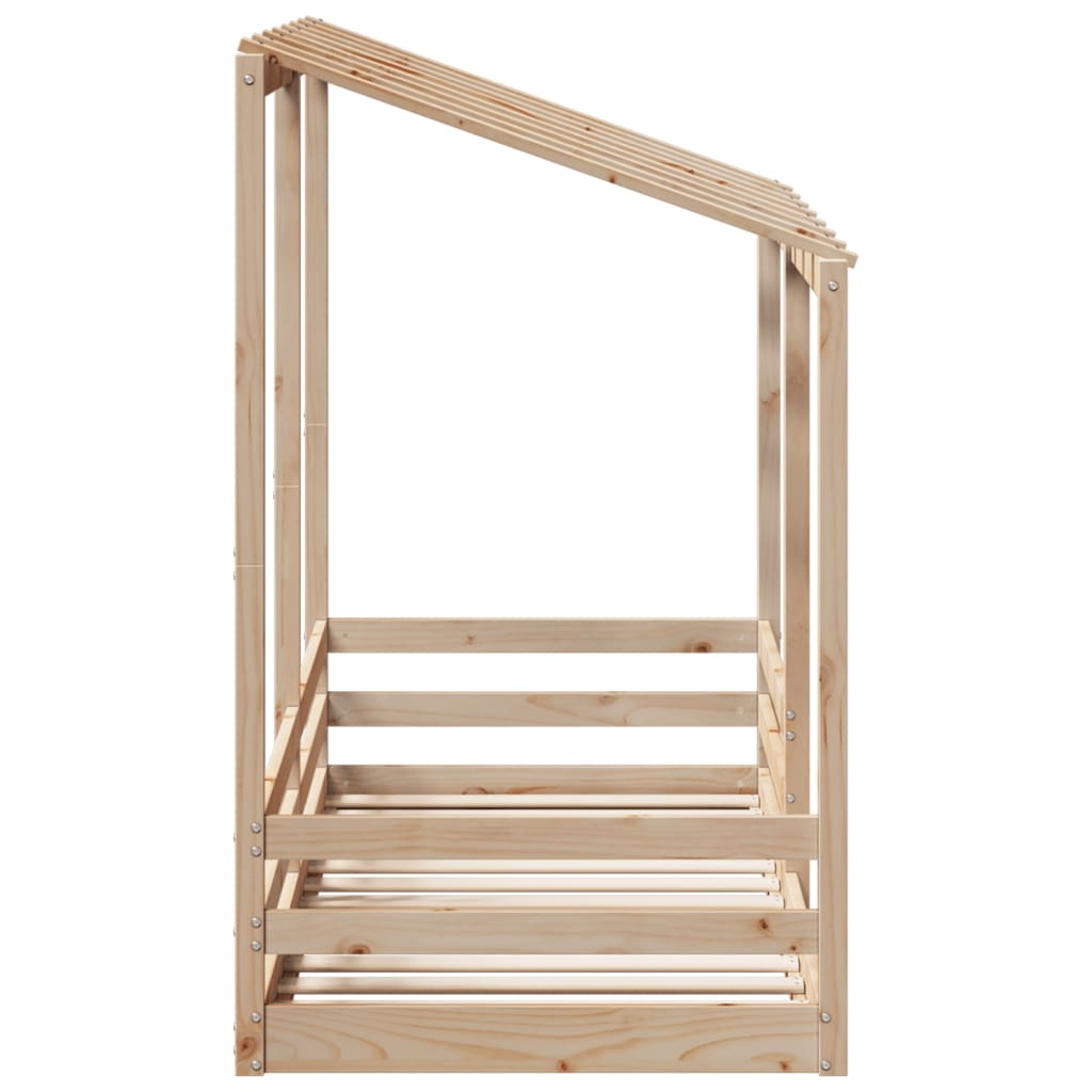 Tömör fenyőfa gyerekágy tetővel 75 x 190 cm