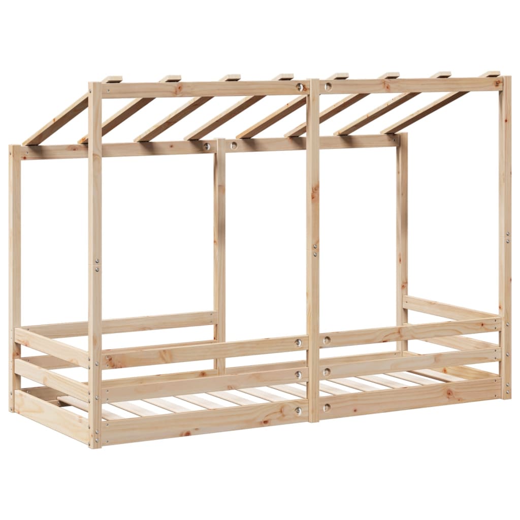 Tömör fenyőfa gyerekágy tetővel 75 x 190 cm