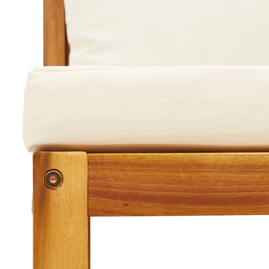 3 részes tömör akácfa kerti kanapészett párnákkal