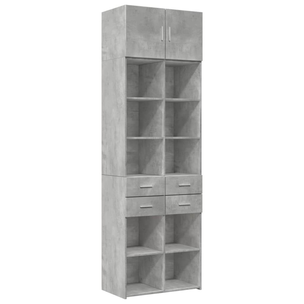 Betonszürke szerelt fa tárolószekrény 70 x 42,5 x 225 cm Betonszürke szerelt fa tárolószekrény 70 x 42,5 x 225 cm