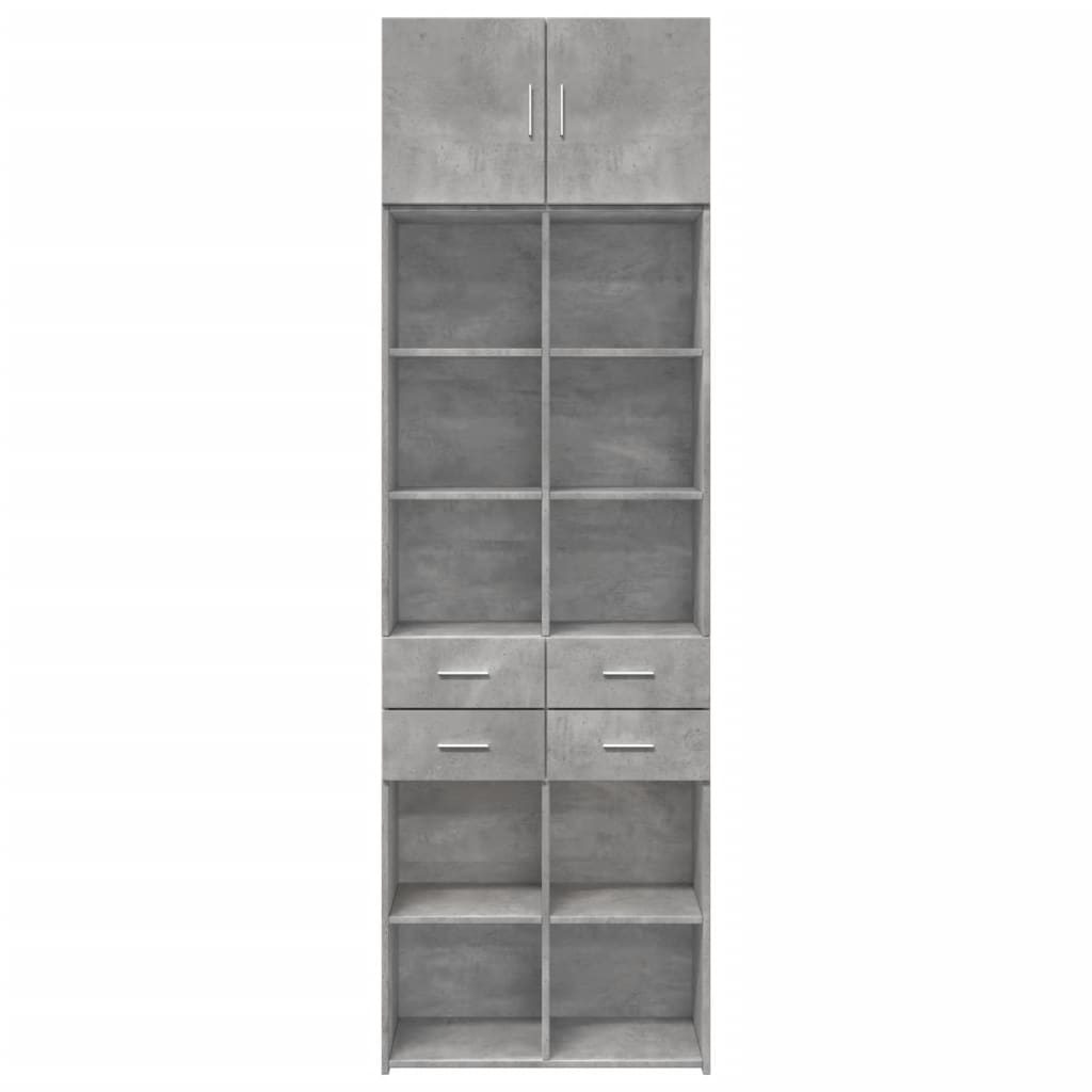 Betonszürke szerelt fa tárolószekrény 70 x 42,5 x 225 cm Betonszürke szerelt fa tárolószekrény 70 x 42,5 x 225 cm