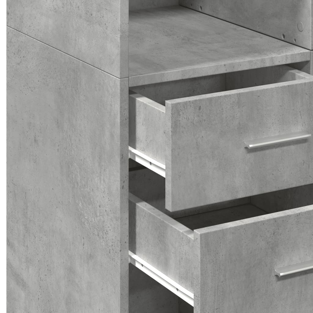 Betonszürke szerelt fa tárolószekrény 70 x 42,5 x 225 cm Betonszürke szerelt fa tárolószekrény 70 x 42,5 x 225 cm