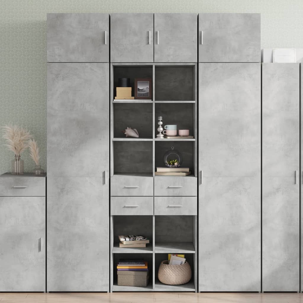 Betonszürke szerelt fa tárolószekrény 70 x 42,5 x 225 cm Betonszürke szerelt fa tárolószekrény 70 x 42,5 x 225 cm