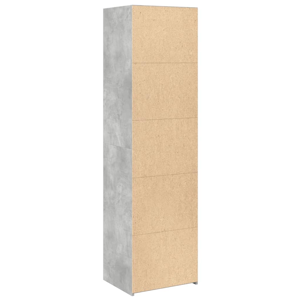 Betonszürke színű szerelt fa magasszekrény 50 x 41 x 185